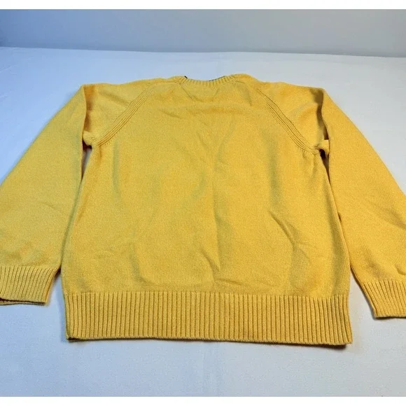 Tommy Hilfiger Sweater Men's M Yellow Essential Mini Flag Logo Vintage Round - Picture 2 of 16